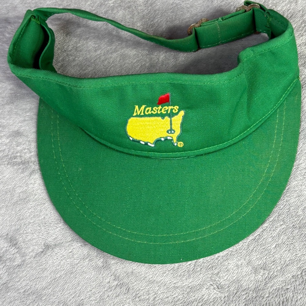 Masters Golf Visor Unisex Adjustable Green Vintage Made in USA Logo Hat